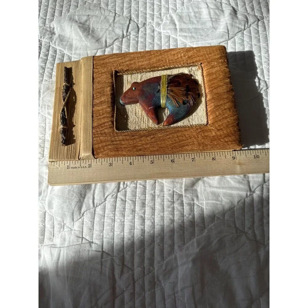 Handcrafted Wooden Photo Album With Bear Design 9